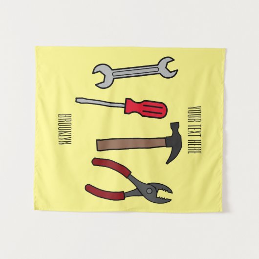 Tenture Illustration des outils de menuiserie (Devant (Horizontal))