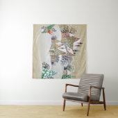 Tenture Illustration dessinée à la main avec paysage d'hiv (En situation (horizontale))