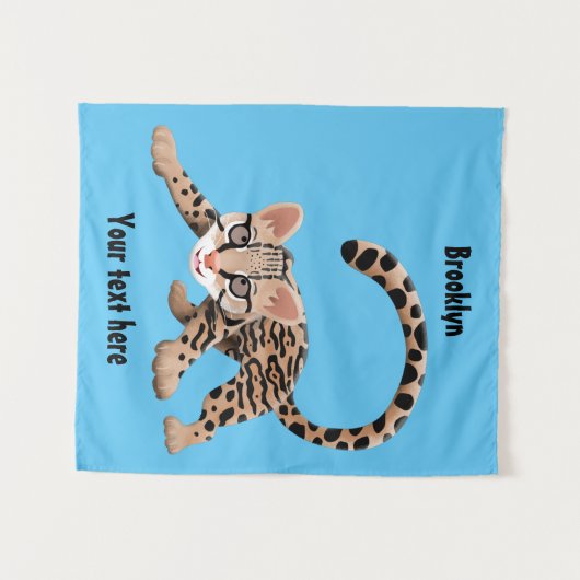 Tenture Illustration d'ocelot mignon (Devant (Horizontal))