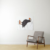 Tenture Illustration d'oiseau bouffon touffu (En situation (horizontale))