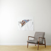 Tenture Illustration d'oiseau de caille de montagne (En situation (horizontale))