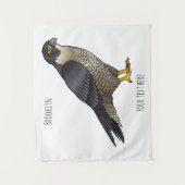 Tenture Illustration d'oiseau de faucon pèlerin (Devant)