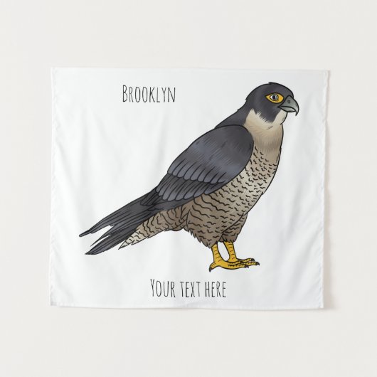 Tenture Illustration d'oiseau de faucon pèlerin (Devant (Horizontal))