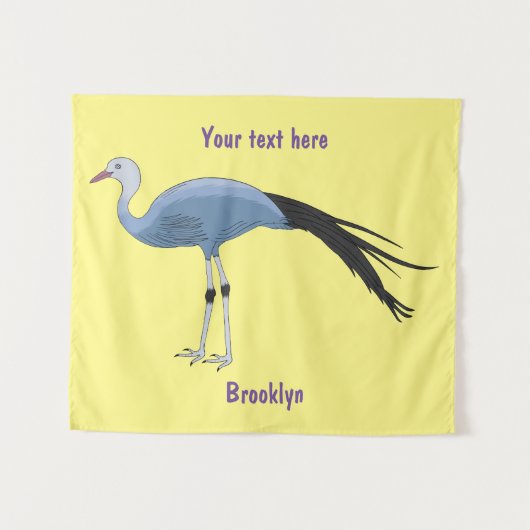 Tenture Illustration d'oiseau de grue bleue (Devant (Horizontal))