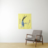 Tenture Illustration d'oiseau de grue bleue (En situation)