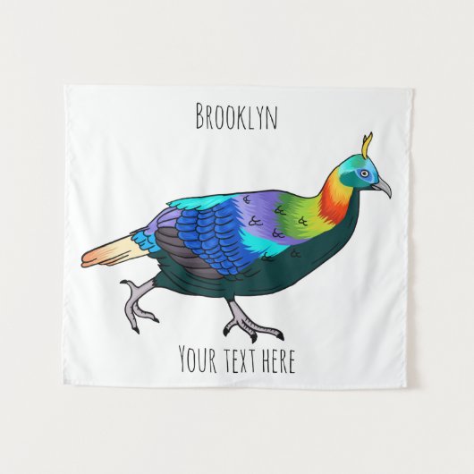 Tenture Illustration d'oiseau monal himalayen (Devant (Horizontal))