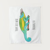 Tenture Illustration du caméléon de Jackson (Devant)
