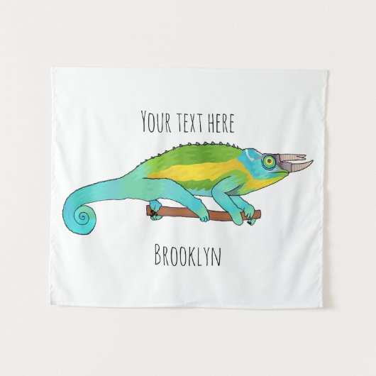 Tenture Illustration du caméléon de Jackson (Devant (Horizontal))