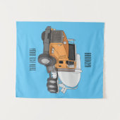 Tenture Illustration du camion de mélange de béton (Devant (Horizontal))