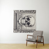 Tenture Illustration du crâne (En situation (horizontale))