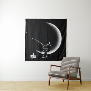 Tenture Illustration du croissant de lune pour pêcher des