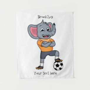 Tenture Illustration du joueur de football éléphant
