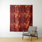 Tenture Illustration du monstre marin de la pieuvre rouge  (En situation)