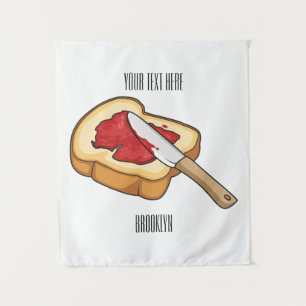 Tenture Illustration du pain et de la confiture