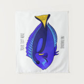 Tenture Illustration du poisson de la cuve bleue (Devant)
