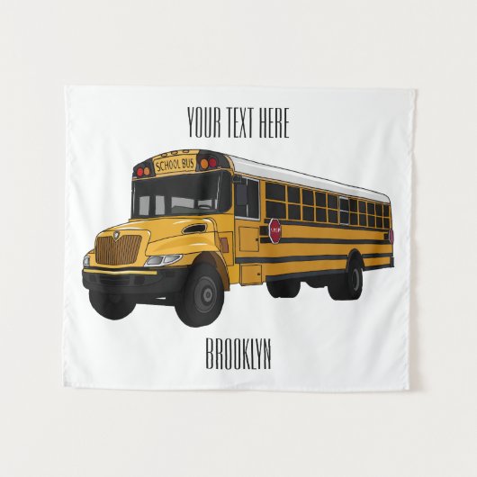 Tenture Illustration d'un autobus scolaire (Devant (Horizontal))