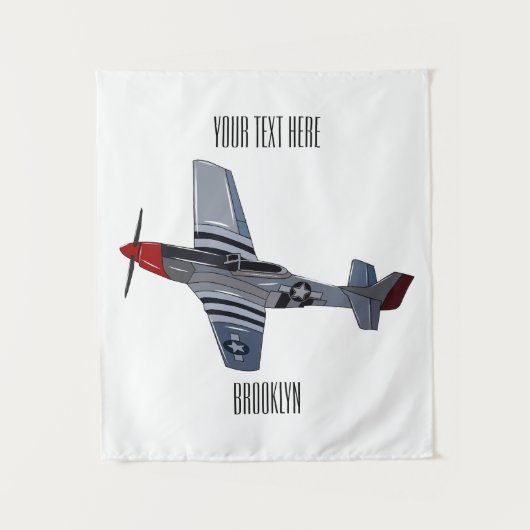 Tenture Illustration d'un avion de chasse-bombardier (Devant)