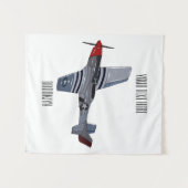 Tenture Illustration d'un avion de chasse-bombardier (Devant (Horizontal))