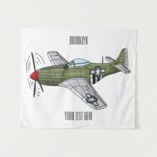 Tenture Illustration d'un avion militaire