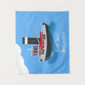 Tenture Illustration d'un bateau à chalutier mignon (Devant)