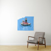 Tenture Illustration d'un bateau à chalutier mignon (En situation (horizontale))