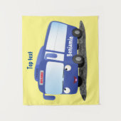 Tenture Illustration d'un bus moderne bleu mignon (Devant)