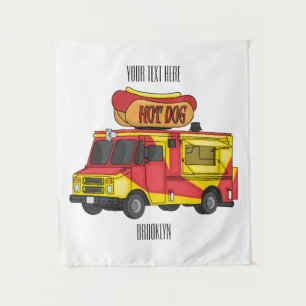 Tenture Illustration d'un camion de nourriture pour chien