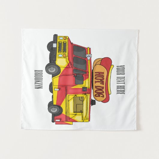 Tenture Illustration d'un camion de nourriture pour chien (Devant (Horizontal))