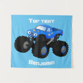 Tenture Illustration d'un camion monstre bleu mou (Devant (Horizontal))