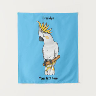 Tenture Illustration d'un oiseau de cokatoscope à crête de