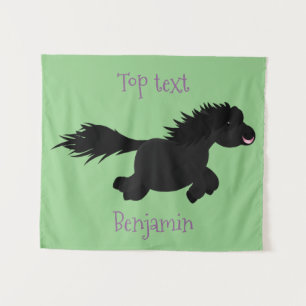 Tenture Illustration d'un poney de Shetland mignon