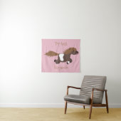 Tenture Illustration d'un poney de Shetland mignon (En situation (horizontale))