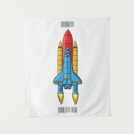 Tenture Illustration d'un vaisseau de fusées (Devant)