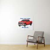 Tenture Illustration d'une camionnette rouge mou (En situation (horizontale))