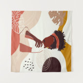 Tenture Illustration d'une femme noire, portrait imprimé T (Devant (Horizontal))