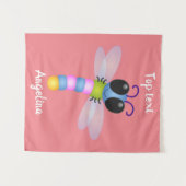 Tenture Illustration d'une libellule bleu et rose (Devant (Horizontal))