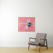 Tenture Illustration d'une libellule bleu et rose (En situation (horizontale))