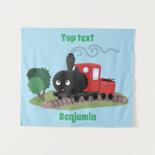 Tenture Illustration d'une locomotive à vapeur mûre