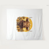 Tenture Illustration d'une vache des Highlands avec Sunflo (Devant (Horizontal))