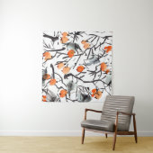 Tenture Illustration Feuille des baies d'encre d'aquarelle (En situation (horizontale))