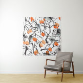 Tenture Illustration Feuille des baies d'encre d'aquarelle (En situation)