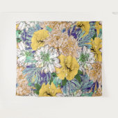 Tenture Illustration florale à la mode jaune et verte (Devant (Horizontal))