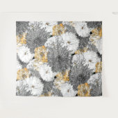 Tenture Illustration florale mignonne jaune et gris (Devant (Horizontal))