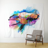 Tenture Illustration géométrique des aquarelles (En situation (horizontale))