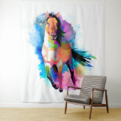 Tenture Illustration géométrique des aquarelles (En situation)