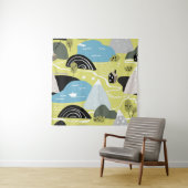 Tenture Illustration graphique scandinave transparente mot (En situation)
