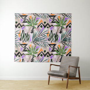 Tenture Illustration hawaïenne tropicale brillante,