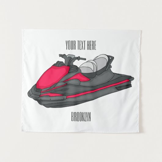 Tenture Illustration Jet ski (Devant (Horizontal))