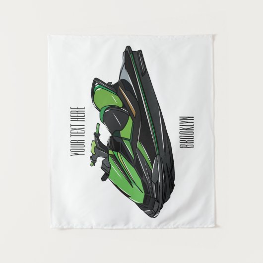 Tenture Illustration Jet ski (Devant)