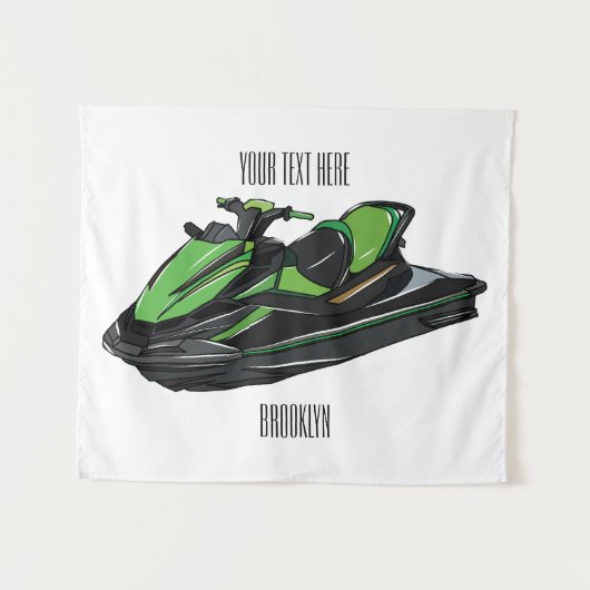 Tenture Illustration Jet ski (Devant (Horizontal))